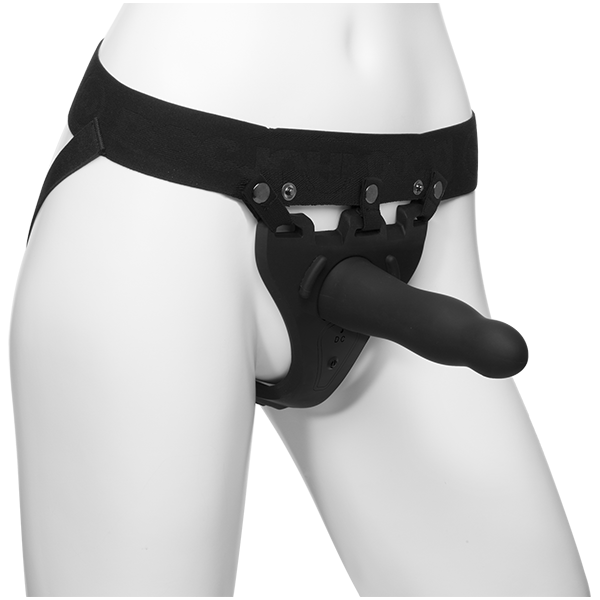 Doc Johnson 7 Inch Silicone Vibrating Hollow Strap-on Set With Remote Control 3 Doc Johnson 7 Inch Silicone Vibrating Hollow Strap-on Set With Remote Control