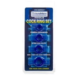 Doc Johnson TitanMen Tools Cock Ring Set 8 Doc Johnson TitanMen Tools Cock Ring Set -Dildos Shop titanmen tools cock ring set blue